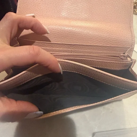 Gucci GG Marmont Gold Butterfly w/crystals wallet Pink (Rare) Like New box dust - Picture 9 of 15